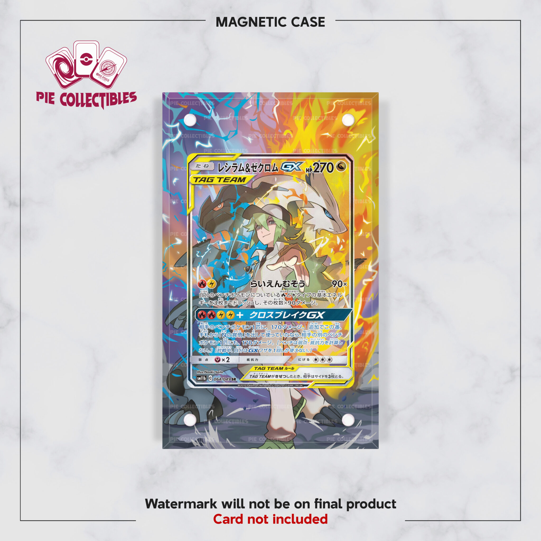 Reshiram Zekrom Gx Sr Pok Mon Extended Artwork Protective Card Display Case